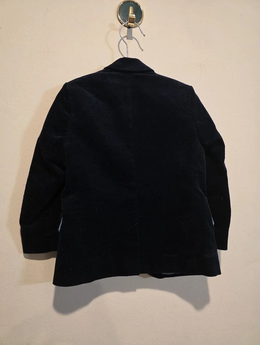 ​H&M Boys Navy Blue Velvet Blazer Jacket Size 3-4Y (US 3-4T / EUR 104) Holiday